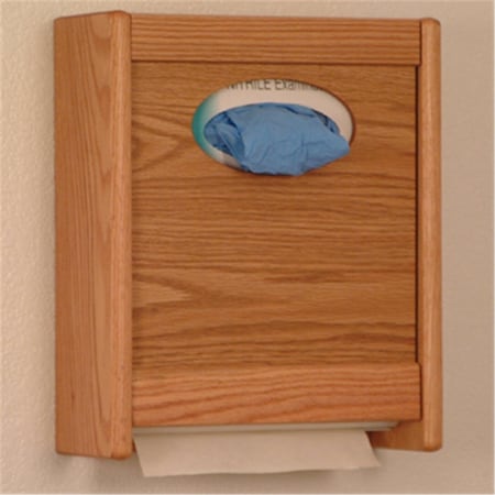 Wooden Mallet Combo Towel Dispenser and Glove and Tissue Holder in Light Oak WCX1LO